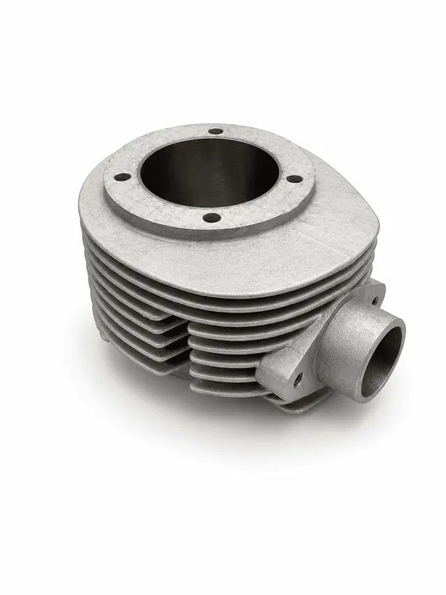 Cylindre Vespa Quattrini D.72 2 temps rechromé avec restauration du dépôt en nickel-carbure de silicium et polissage T-Shape.
