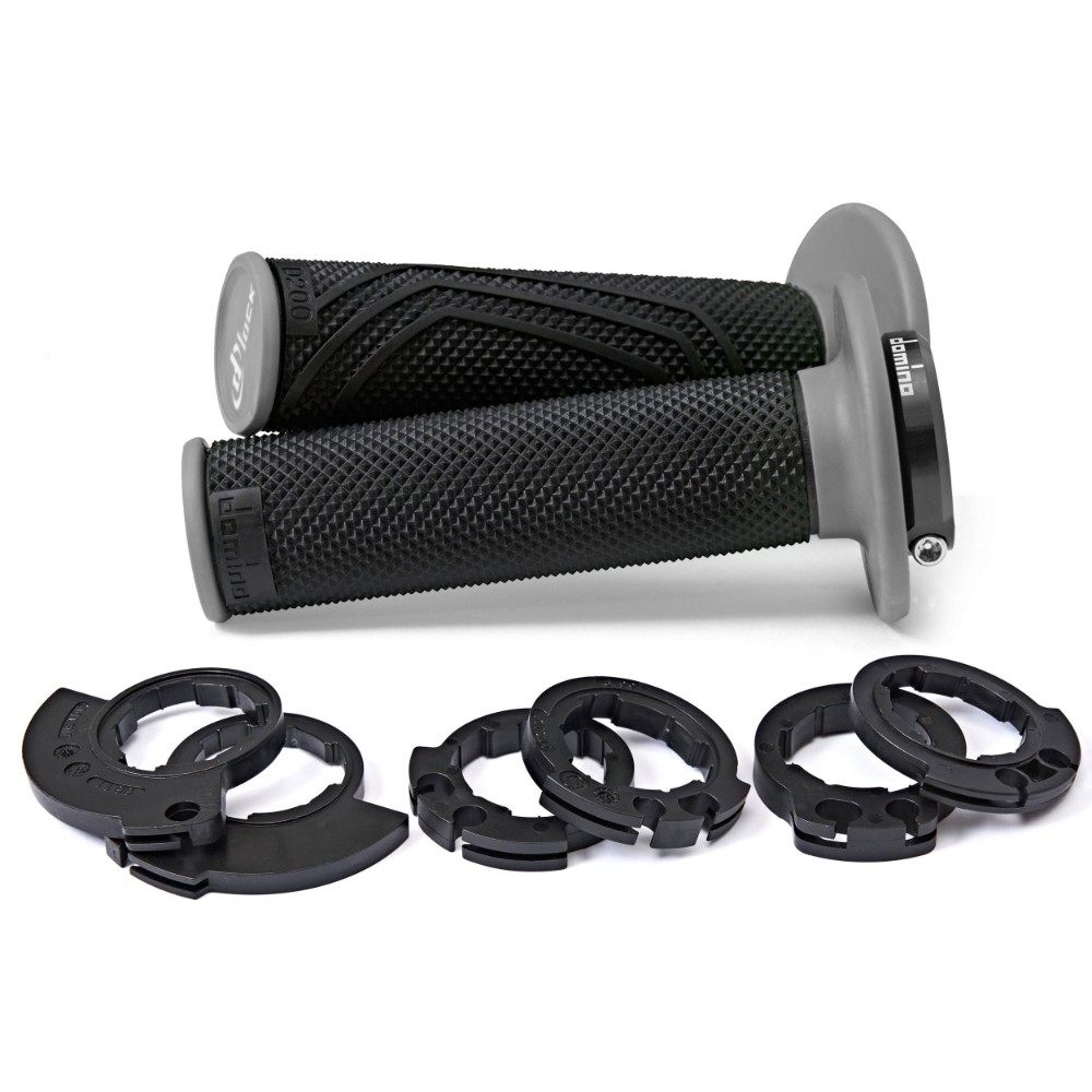 Paire de poignées Lock-On Domino D200 - noir gris D2004052H8