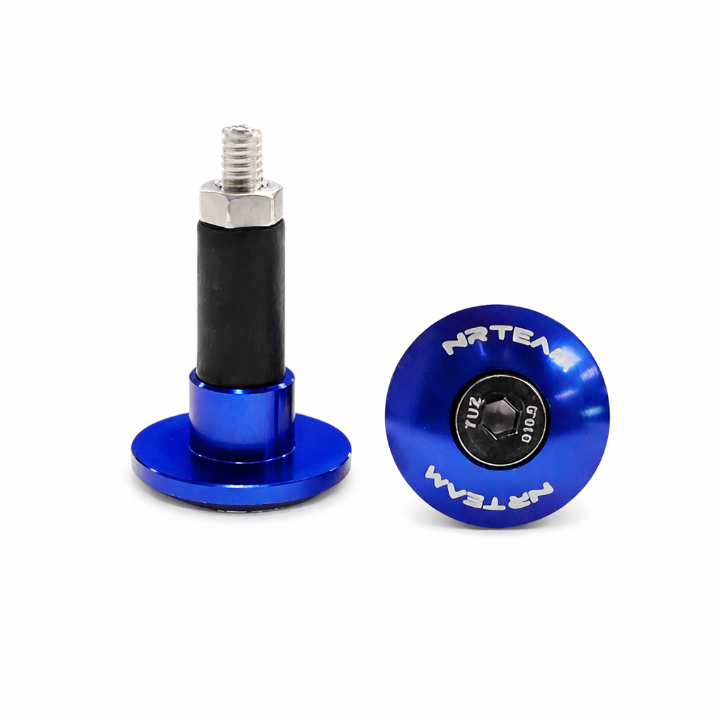 Paire d’embouts de guidon NRTeam bleu Paire d’embouts de guidon NRTeam bleu