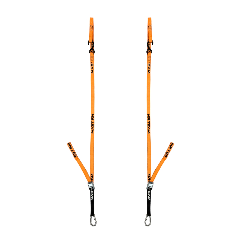 Paire de sangles d’arrimage pour moto Pull Up 25mm NRTeam orange DS89.PU10A