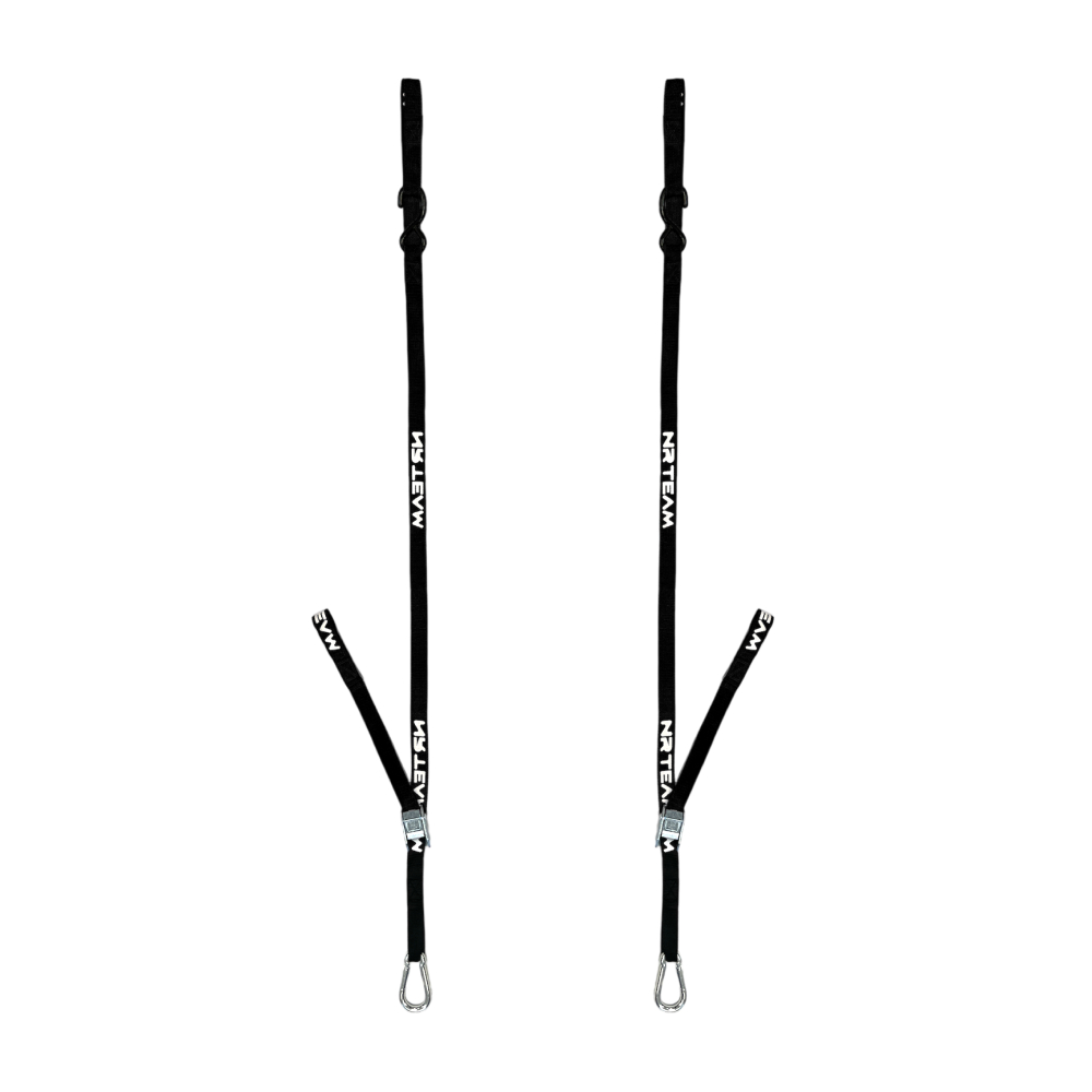 Paire de sangles d’arrimage pour moto Pull Up 25mm NRTeam noires DS89.PU10N