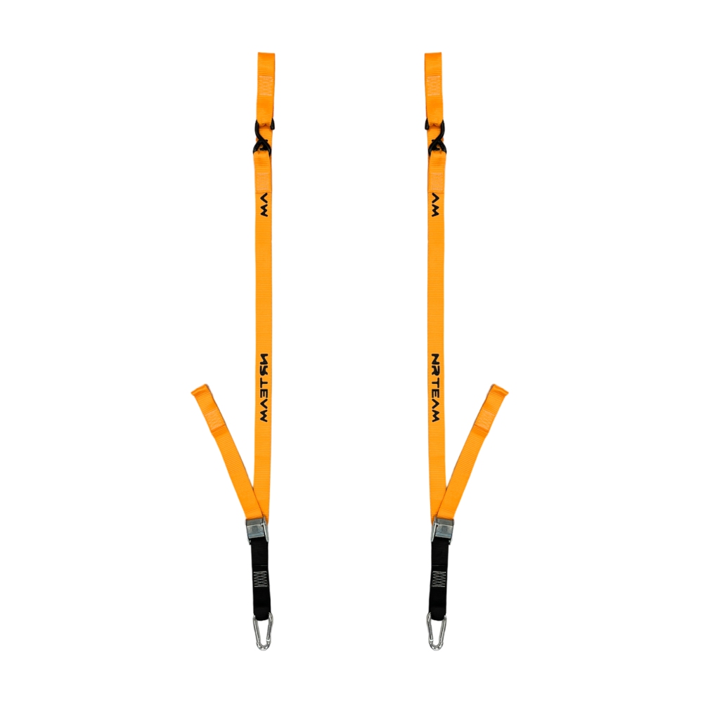 Paire de sangles d’arrimage pour moto Pull Up 38mm NRTeam orange DS89.PU15A
