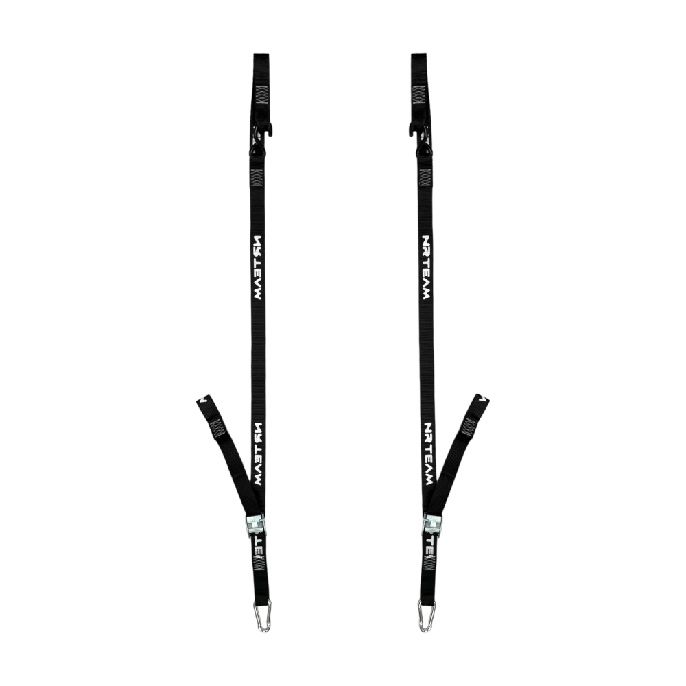 Paire de sangles d’arrimage pour moto Pull Up 38mm NRTeam noires DS89.PU15N