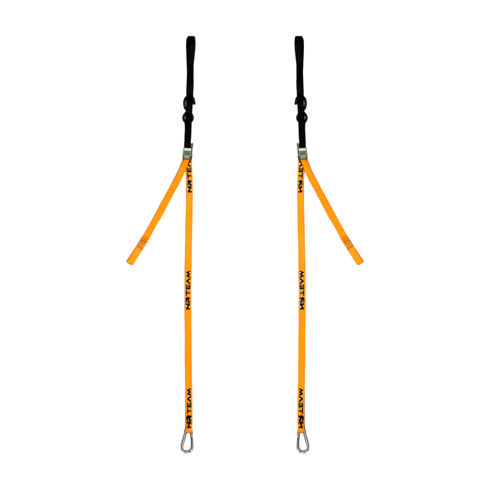 Paire de sangles d’arrimage pour moto Tie Down 25mm NRTeam orange DS89.TD10A