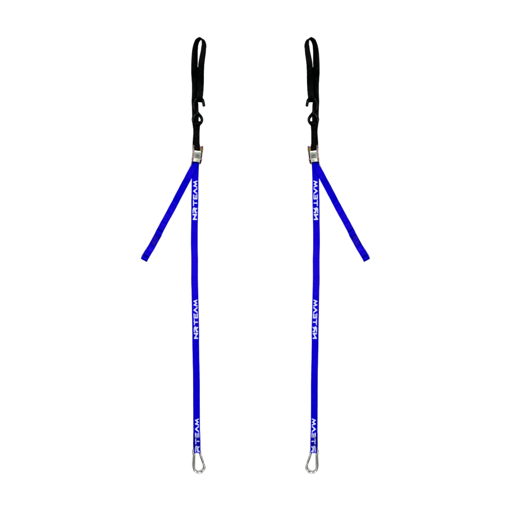 Paire de sangles d’arrimage pour moto Tie Down 25mm NRTeam bleu DS89.TD10B