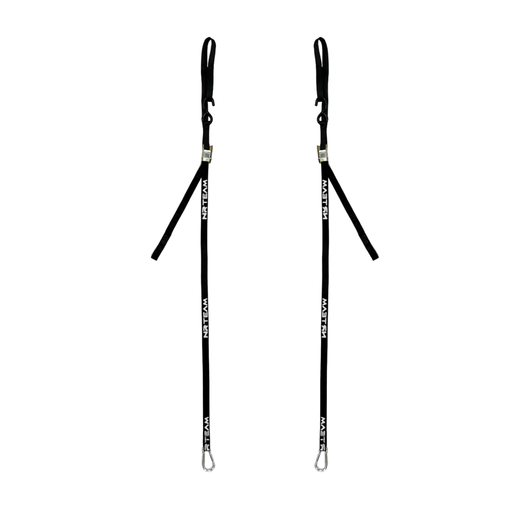 Paire de sangles d’arrimage pour moto Tie Down 25mm NRTeam noires DS89.TD10N