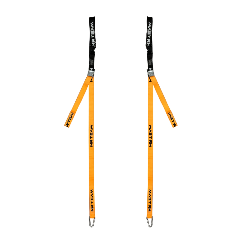Paire de sangles d’arrimage pour moto Tie Down 38mm NRTeam orange DS89.TD15A