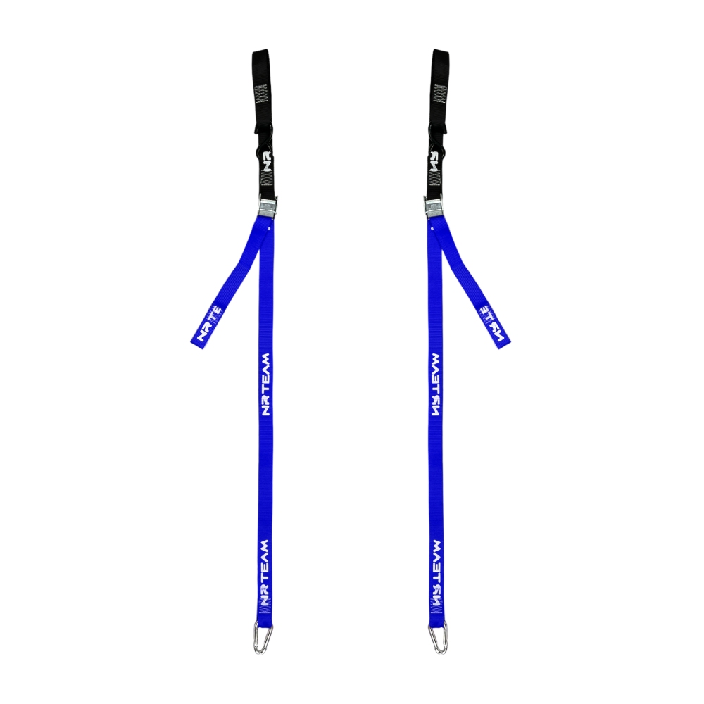 Paire de sangles d’arrimage pour moto Tie Down 38mm NRTeam bleu DS89.TD15B