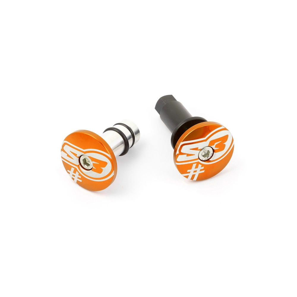 Paire d’embouts de guidon S3 orange Five Paire d’embouts de guidon S3 orange Five